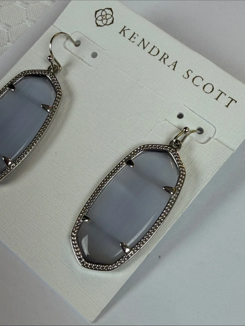 Kendra Scott Gray Elle Style Drop Earrings in Silver-Tone